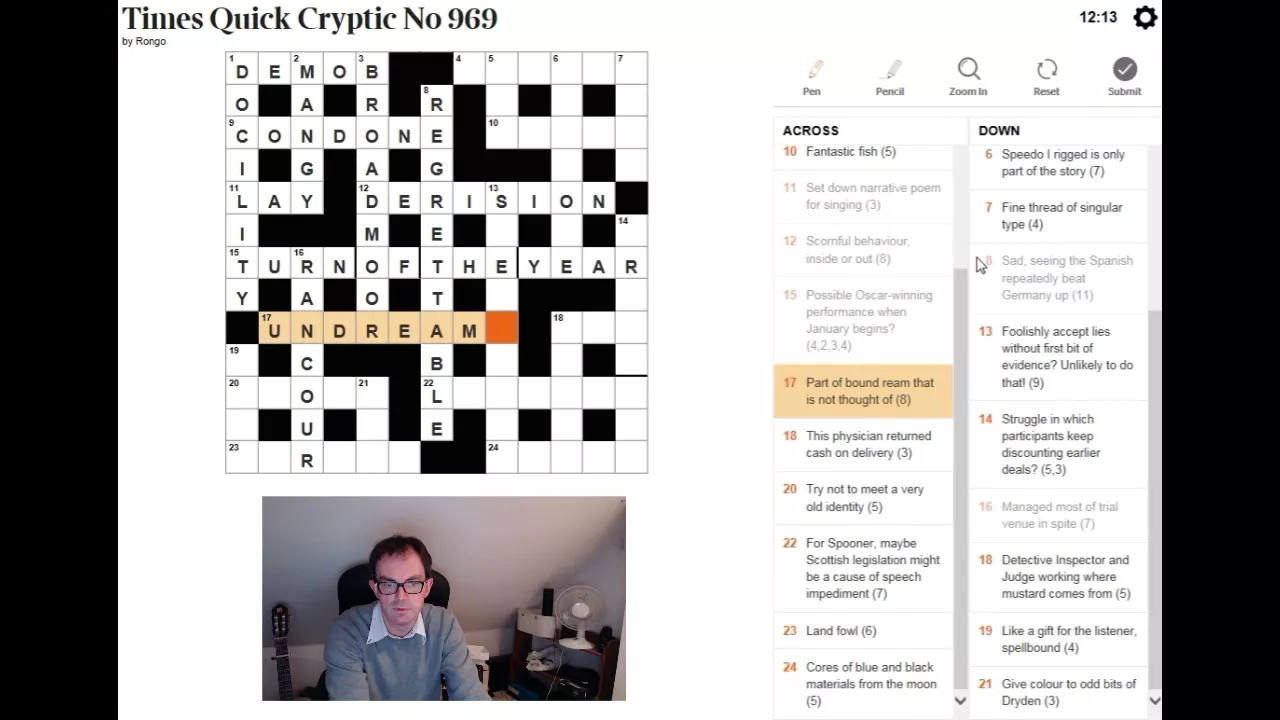 Guided solve through The Quick Cryptic: 24 Nov 2017