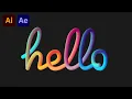 Gradient Stroke Typography Animation in After Effects Tutorial - 100 No Plugins