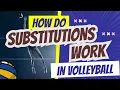 How do substitutions work in volleyball