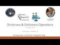 Introduction to Python Programming Season - 02 Dictionary Dictionary Operations Episode 10