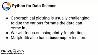Python for Data Science and Machine Learning Bootcamp Introduction to Geographical Plotting