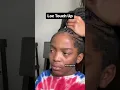 Cornrows braided on side to grow in shaved hair until ready to loc with the rest