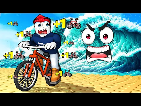 Video Thumbnail: Entkomme dem TSUNAMI auf einem FAHRRAD in Roblox