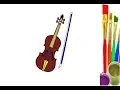 Beautiful Relaxing Violin Violin drawing for kids Violin Painting Learn Color