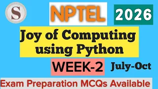 The Joy of Computing using Python WEEK-2 Assignment answers 2026 July-Oct NPTEL