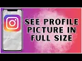 How To See Instagram Profile Picture in Full Size
