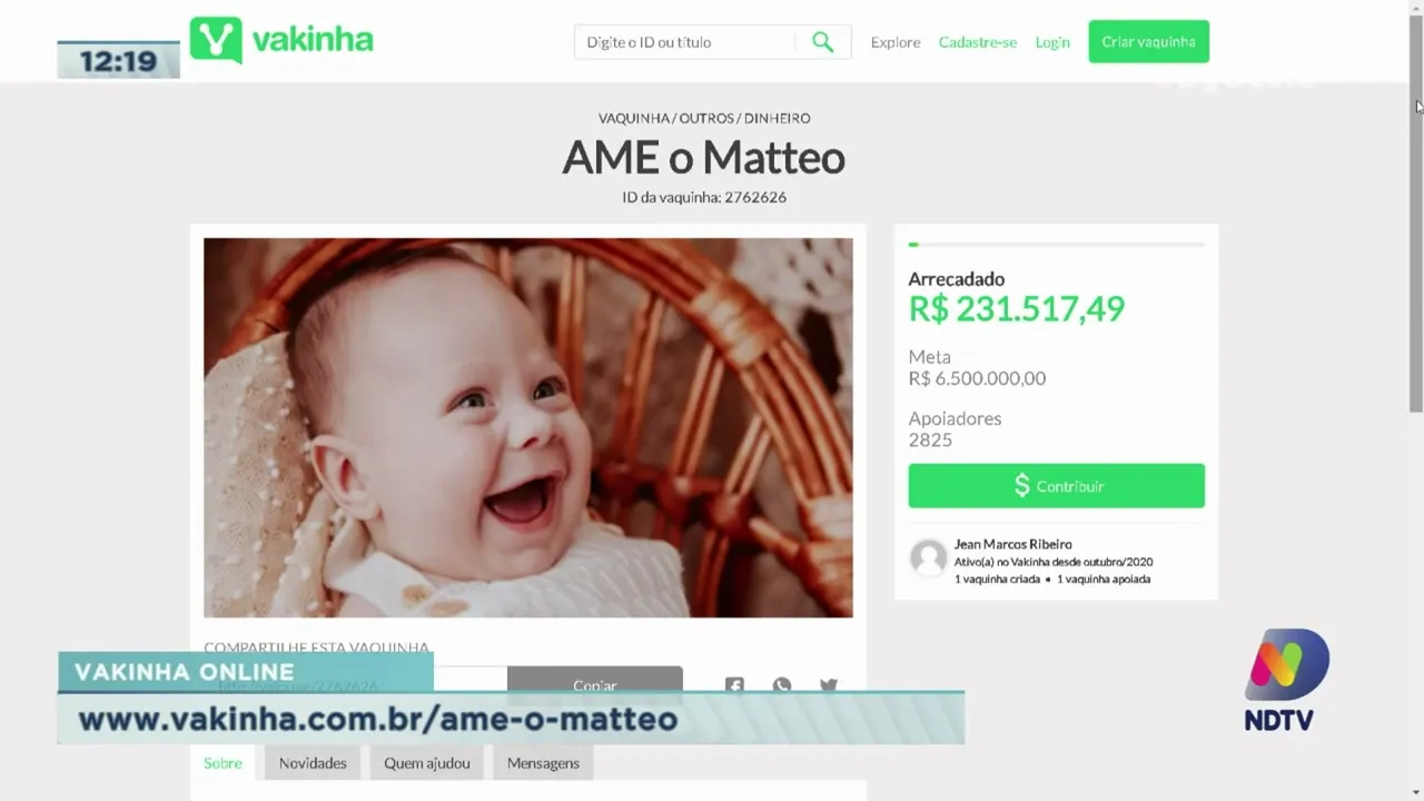 Ame o Matteo: Família precisa de R$ 6,7 milhões para comprar medicamento para o filho