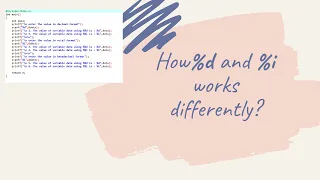 difference between format specifier d and i in C language
