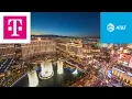 AT T VS T-Mobile Las Vegas NV Cellular Network Speed Testing in front of Hell s kitchen