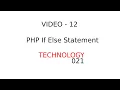 PHP Tutorial - If Else statement in PHP