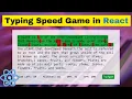 Build a Typing Speed Test Game App with React JS For Beginners
