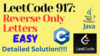 LeetCode 917 Reverse Only Letters EASY C JAVA Detailed Solution