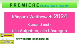 Kangaroo 2024 Grades 3 and 4 All problems all solutions Live premiere for discussion