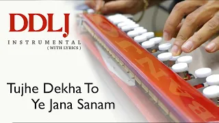 tujhe dekha to ye jana sanam banjo cover with lyrics ddlj instrumental by music retouch