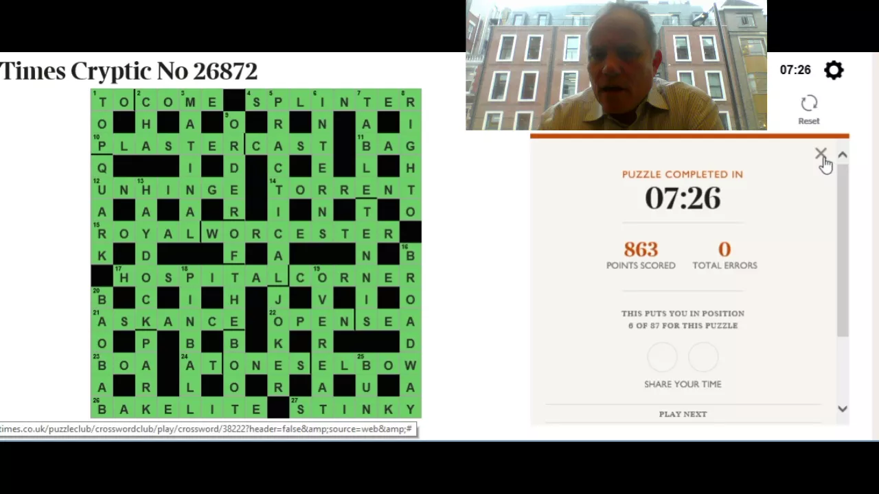 Solving the Times Crossword on 2nd November
