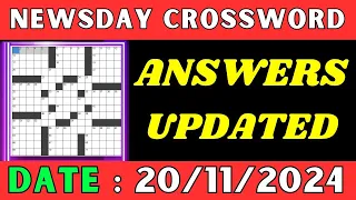 Newsday Crossword Clue Answers for Nov 20 2024 Solved