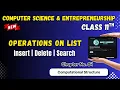 101 Common Operation on List Chapter 4 Class Computational Structures Class 11th Computer Science