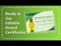 Editable Award Certificates