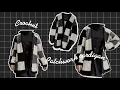 My first crochet project PATCHWORK CARDIGAN grey black white hijabi friendly