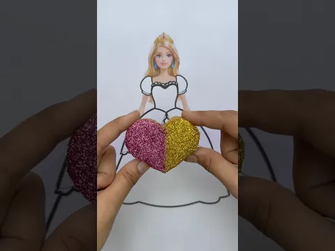 Barbie Girl Princess Dress 💞 For Glitter Art #reverse ◀️#youtubeshorts #barbiegirl #viralshorts