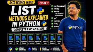 Python List Methods Explained append extend remove pop Lecture 12
