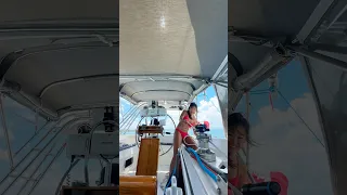 Up up and away we go! 🌬️ ⛵️ #spinnaker #sailors #sailboat #circumnavigation #offgrid #boatlife