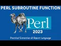 Perl Programming - Subroutines Functions 2023