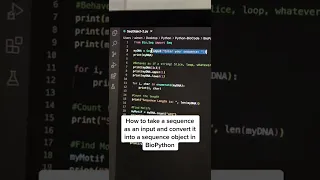 How to take a sequence as an input and convert it into a sequence object in BioPython