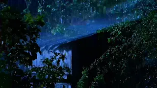 Deep Sleep Rainstorm Ambience | Heavy Rain with Thunder on Tin Roof for Instant Relaxation and Rest