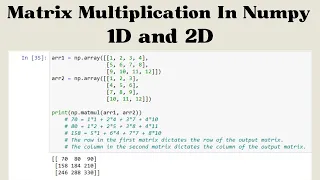 Understanding Numpy Matrix Multiplication in 1D and 2D through Examples