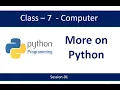 Class-7-More on python-Session-01