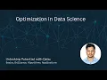 Optimization in Data Science