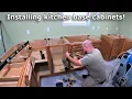 Installing kitchen base cabinets Part episode