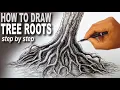 How to draw tree roots using pencils