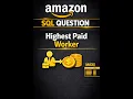 Amazon SQL Question 3 Worker with Highest Salary