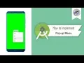 How to Implement Popup Menu in Android Studio PopupMenu Android Coding