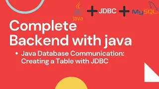Java Database Communication Creating a Table with JDBC