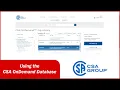 SLC Libraries Tutorial Using the CSA OnDemand Database