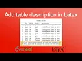 Adding a table description in Latex