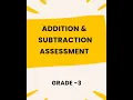 Math worksheet class 3 Addition subtraction Math assessment