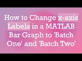 How to Change x-axis Labels in a MATLAB Bar Graph to Batch One and Batch Two