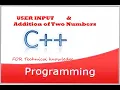 user input addition two s in C Basic Urdu Hindi
