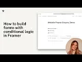 How to build forms with conditional logic in Framer