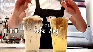 (Sub)🍌🤎바나나 샷 라떼🤎🍌/ 해외에서 더 핫한 바나나 우유 라떼💛/ cafe vlog / 카페 브이로그 / asmr / nobgm 
