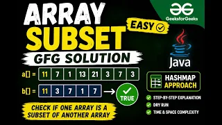 Array Subset GFG Solution Java HashMap Approach Easy DSA