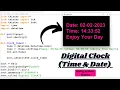 How to create digital clock with date and time using python tkinter Digital Clock Python tutorial