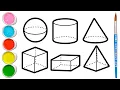 Cool 3D Shapes Drawing and Coloring Animations for Kids Toddlers