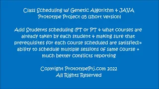 Class Scheduling 05 Student Scheduling Schedule Multiple Sessions GA JAVA public version