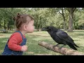 When A Baby And A Crow Understand Each Other Cutest Moment Ever