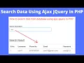 Ajax Live Data Search with jQuery PHP MySQL